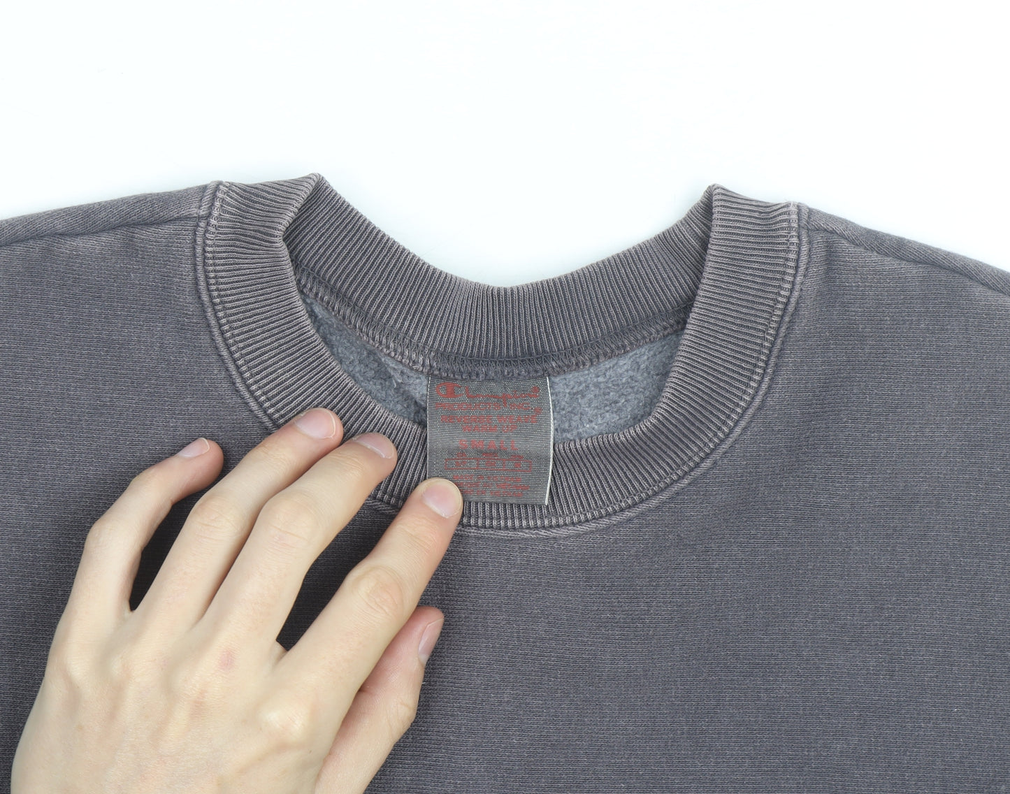 Champion Men's Grey Crew Neck Pullover Sweatshirt Size S