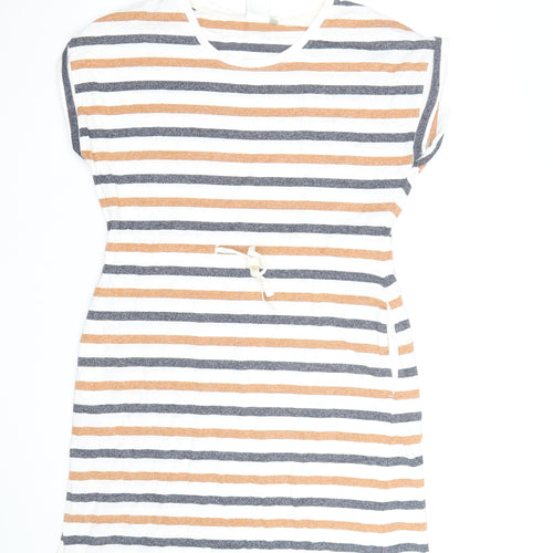 Weird Fish Women’s Multicoloured Stripe Cotton T-Shirt Dress Size 16