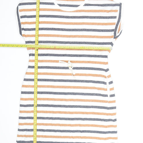 Weird Fish Women’s Multicoloured Stripe Cotton T-Shirt Dress Size 16