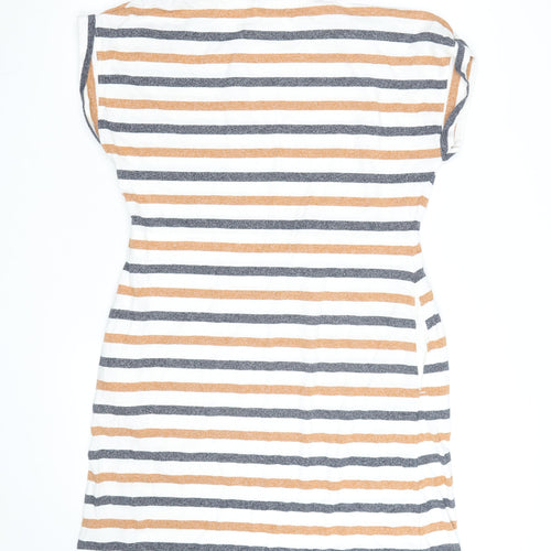 Weird Fish Women’s Multicoloured Stripe Cotton T-Shirt Dress Size 16