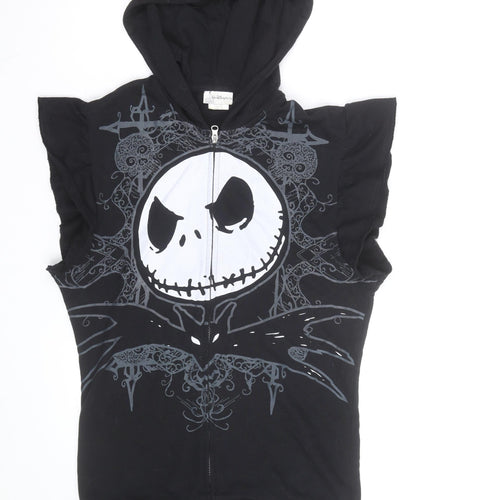 Disney Women’s Black Full Zip Hoodie Jack Skellington Size L Gothic Style