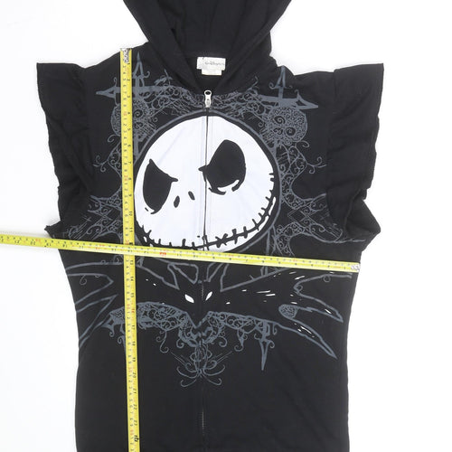 Disney Women’s Black Full Zip Hoodie Jack Skellington Size L Gothic Style
