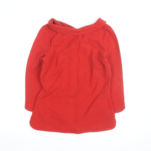 Deloras Teens Red Collared Long Sleeve Striped Pullover Jumper 9