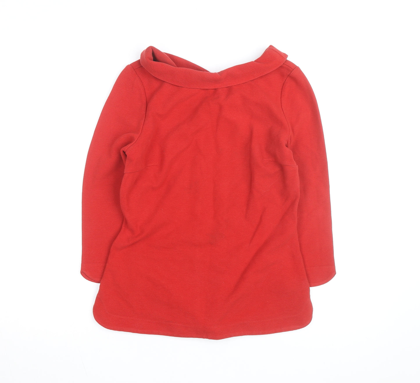 Deloras Teens Red Collared Long Sleeve Striped Pullover Jumper 9
