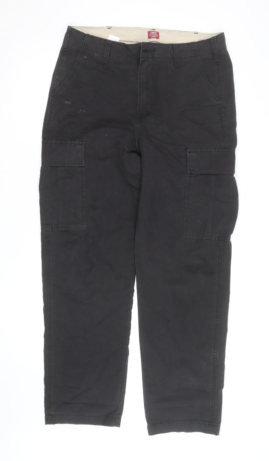 Levi's Men's Black Cargo Straight Trousers M Regular Fit