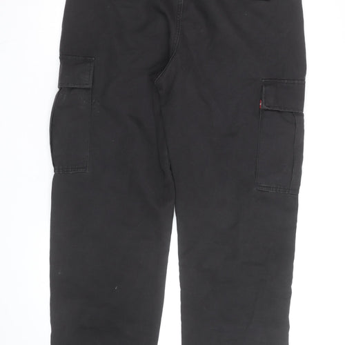 Levi's Men's Black Cargo Straight Trousers M Regular Fit