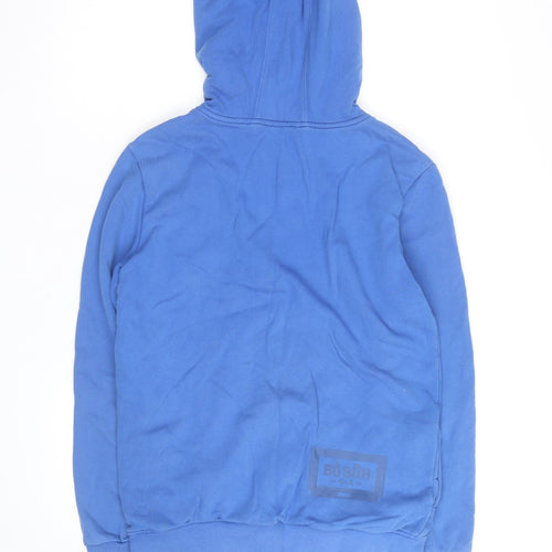 Bo Subi Men's Blue Full Zip Hoodie with Retro Cloud Design Size M
