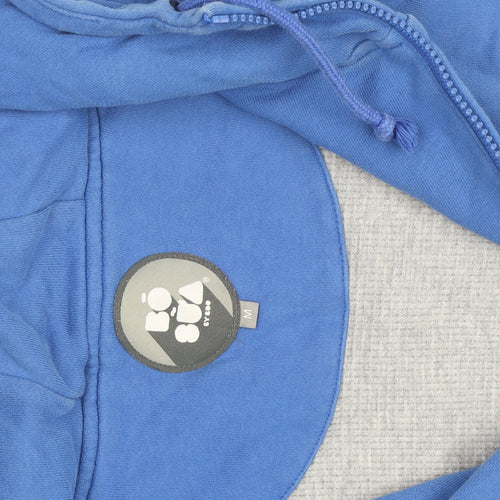 Bo Subi Men's Blue Full Zip Hoodie with Retro Cloud Design Size M