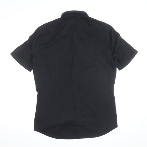 BOSS Mens Black Regular Fit Stretch Polo Shirt Size M