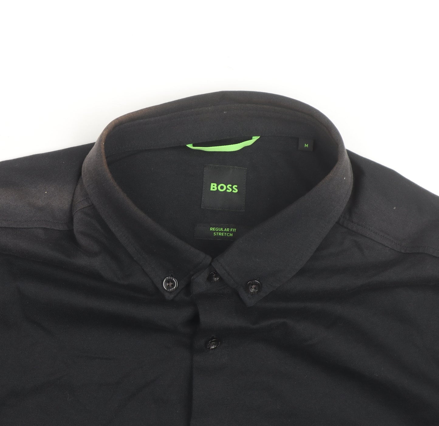 BOSS Mens Black Regular Fit Stretch Polo Shirt Size M
