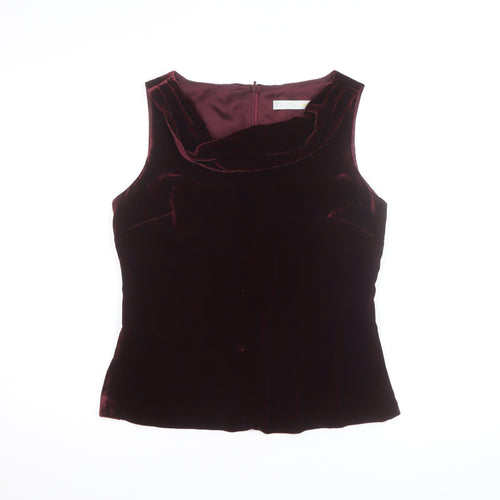 KaukO Softwear Women’s Brown Velvet Cowl Neck Sleeveless Blouse UK 10