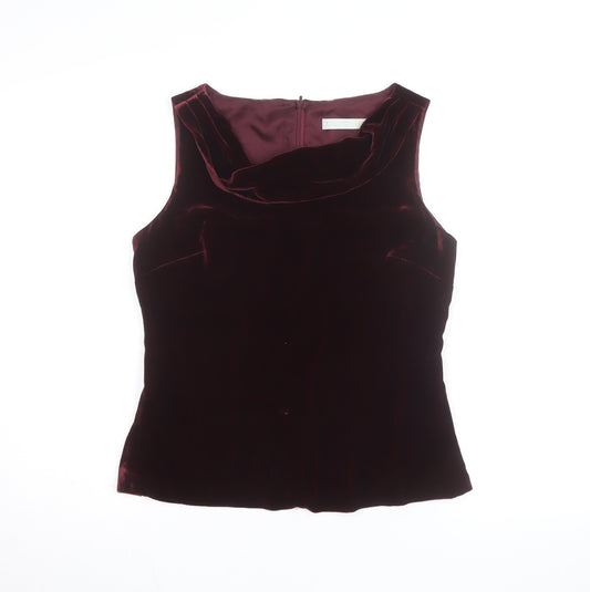 KaukO Softwear Women’s Brown Velvet Cowl Neck Sleeveless Blouse UK 10