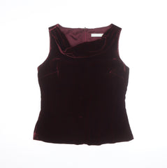 KaukO Softwear Women’s Brown Velvet Cowl Neck Sleeveless Blouse UK 10