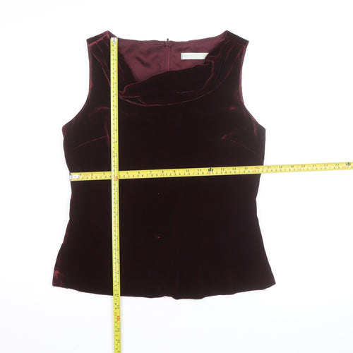 KaukO Softwear Women’s Brown Velvet Cowl Neck Sleeveless Blouse UK 10