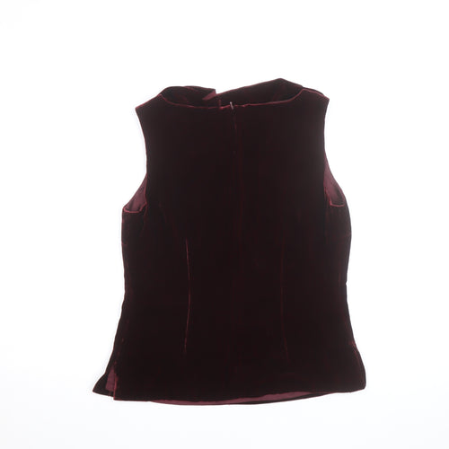 KaukO Softwear Women’s Brown Velvet Cowl Neck Sleeveless Blouse UK 10