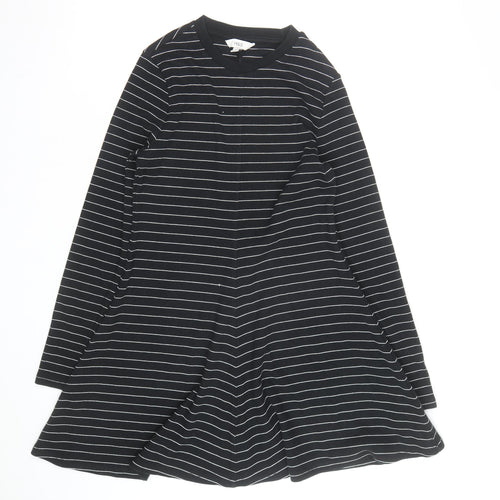 Marks and Spencer Women’s Black Striped Jersey A-Line Dress Size 12