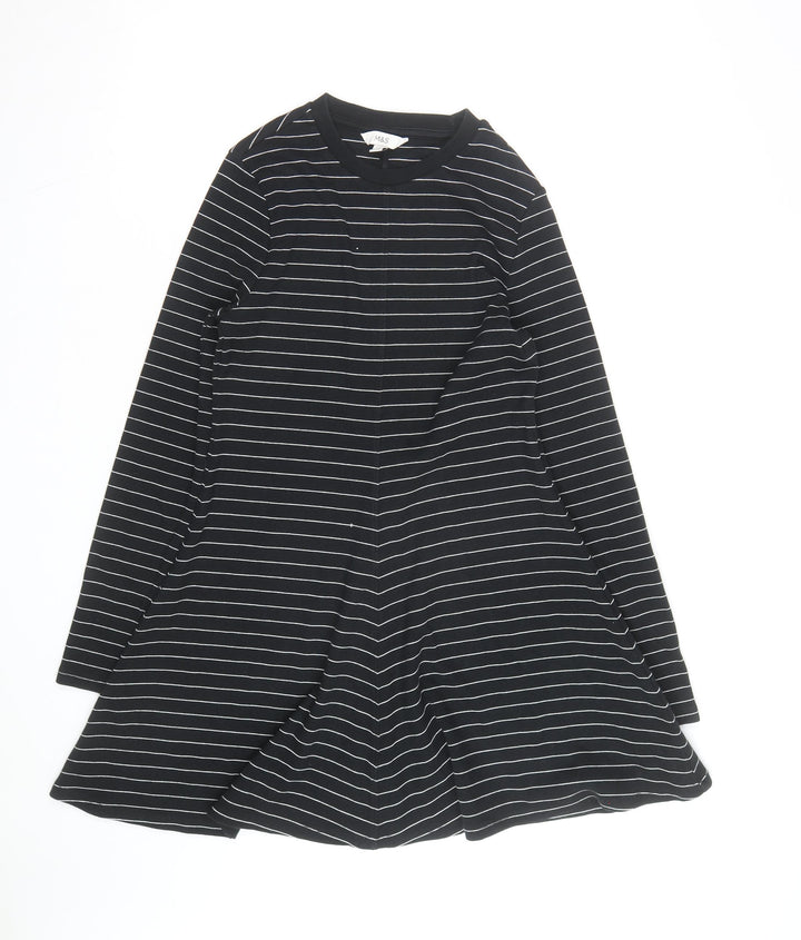 Marks and Spencer Women’s Black Striped Jersey A-Line Dress Size 12