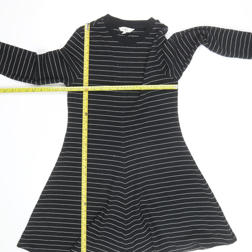 Marks and Spencer Women’s Black Striped Jersey A-Line Dress Size 12
