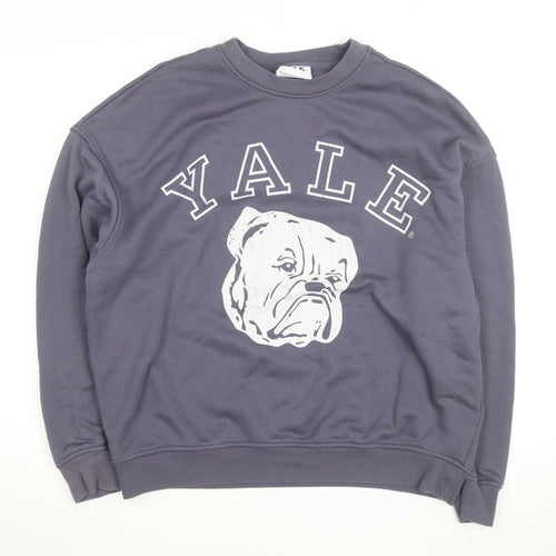Yale University Men's Blue Crew Neck Graphic Sweatshirt Size S
