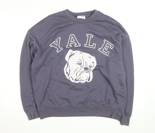 Yale University Men's Blue Crew Neck Graphic Sweatshirt Size S