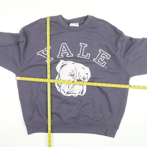 Yale University Men's Blue Crew Neck Graphic Sweatshirt Size S