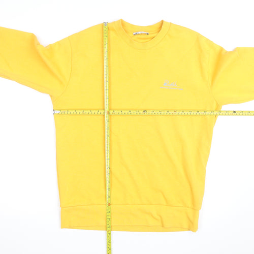 Zara Men's Yellow Cotton Crew Neck Pullover Sweatshirt M