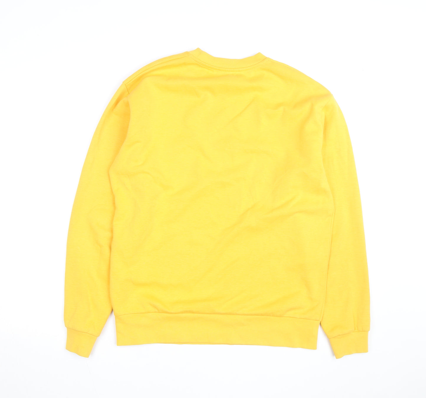 Zara Men's Yellow Cotton Crew Neck Pullover Sweatshirt M