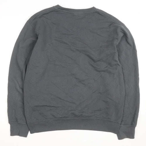 UNIQLO Men's Grey M Crew Neck Cotton Blend Sweatshirt