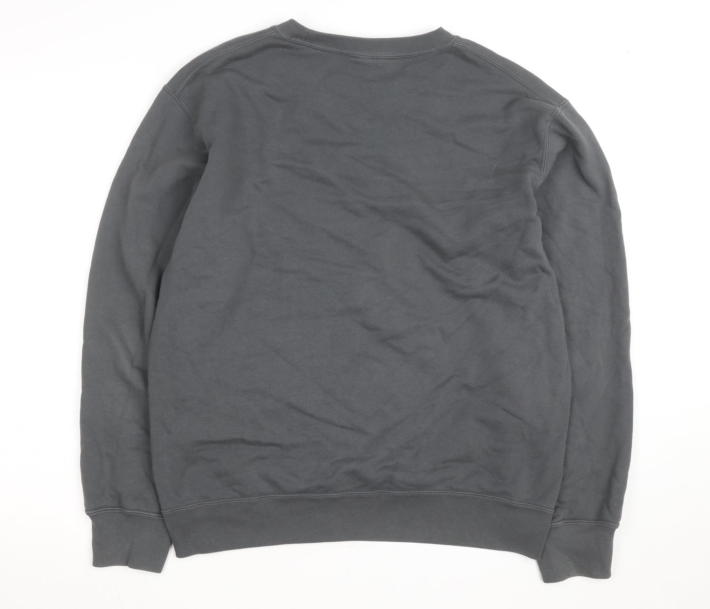 UNIQLO Men's Grey M Crew Neck Cotton Blend Sweatshirt
