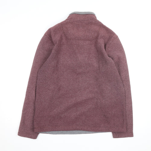 Weird Fish Men's Purple Waffle-Knit 1/4 Zip Jumper Size M