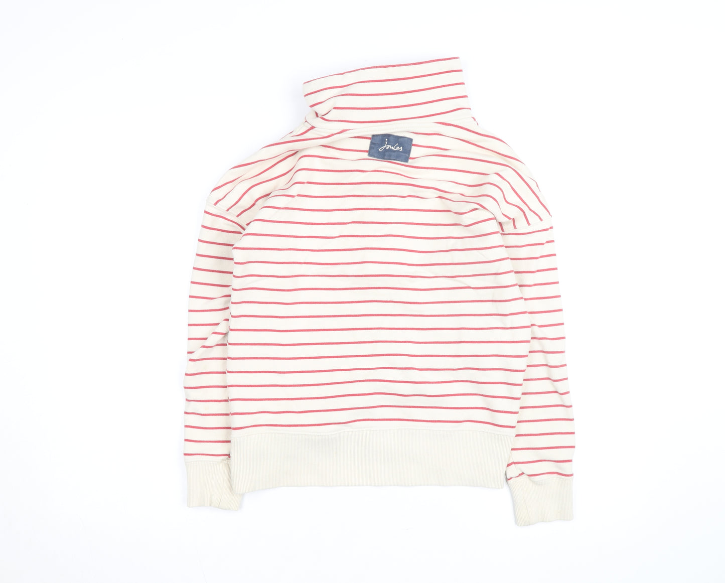 Joules Women White Red Stripe Pullover Sweatshirt Size 14