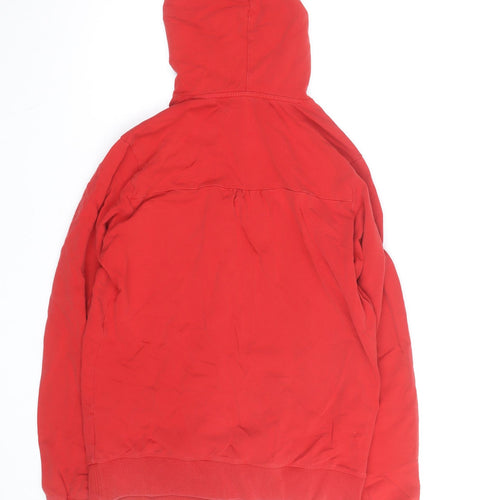 Nike Boys Red Pullover Hoodie Size M Logo Print Cotton Blend