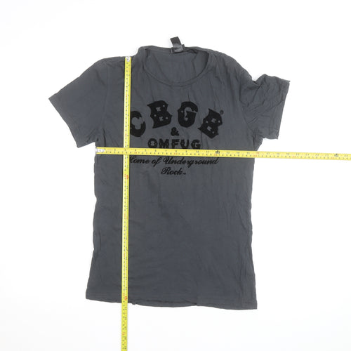H&M Men's Grey CBGB Rock Graphic Short Sleeve Cotton T-Shirt Size S