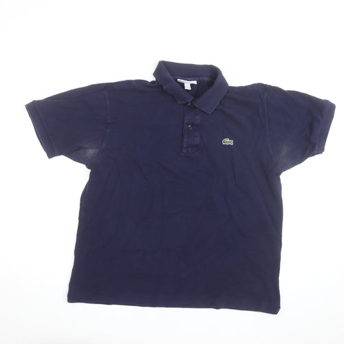 Lacoste Men's Blue Classic Fit Cotton Polo Shirt Size L