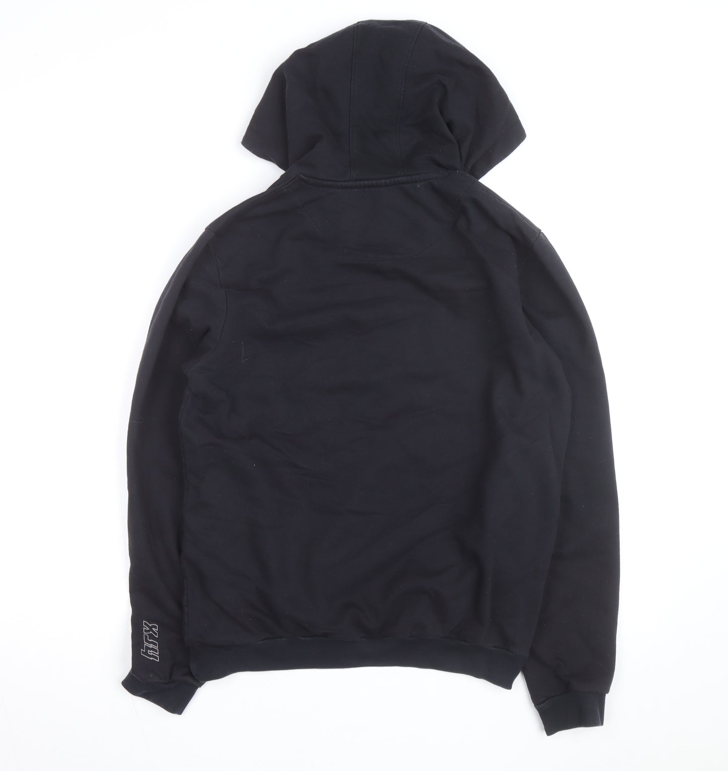 HRX Mens Black Medium Pullover Hoodie with Logo Print