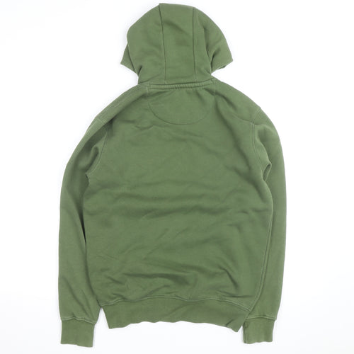 SIN DNM Men's Green Pullover Hoodie S Graphic Print Fleece