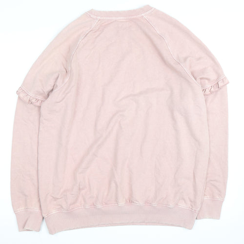 JD Williams Women's Pink Ruffle Crew Neck Pullover Sweatshirt Size 16