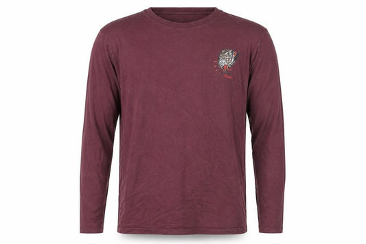 Front view of Next Men’s Red Long Sleeve Regular Fit Cotton Wolf Top, size L