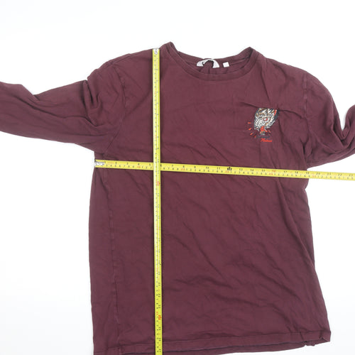Next Men’s Red Long Sleeve Regular Fit Cotton Wolf Top Size L