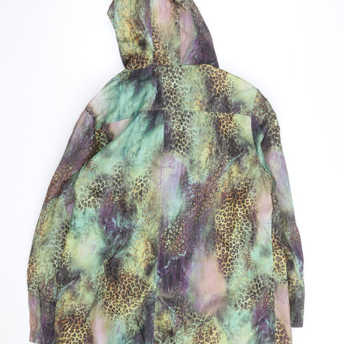 Love Label Women’s Multicoloured Animal Print Hooded Rain Jacket Size 14
