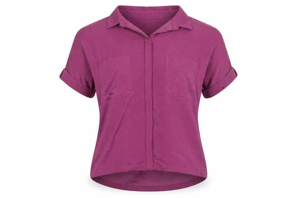 Marks and Spencer Women’s Purple Short Sleeve Collared Blouse Size 10