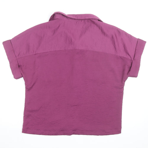 Marks and Spencer Women’s Purple Short Sleeve Collared Blouse Size 10