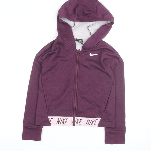 Nike Womens Purple Dri-FIT Full Zip Hoodie Size M