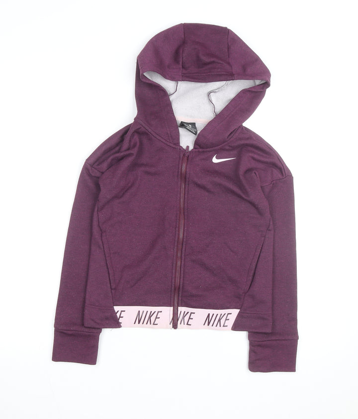 Nike Womens Purple Dri-FIT Full Zip Hoodie Size M