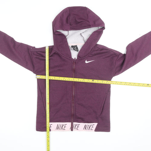 Nike Womens Purple Dri-FIT Full Zip Hoodie Size M