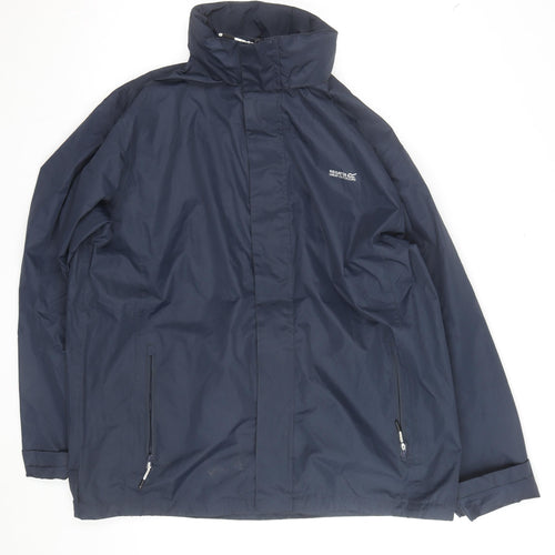 Regatta Men's Blue Waterproof Hooded Rain Jacket L