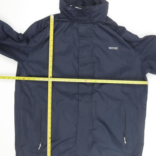 Regatta Men's Blue Waterproof Hooded Rain Jacket L