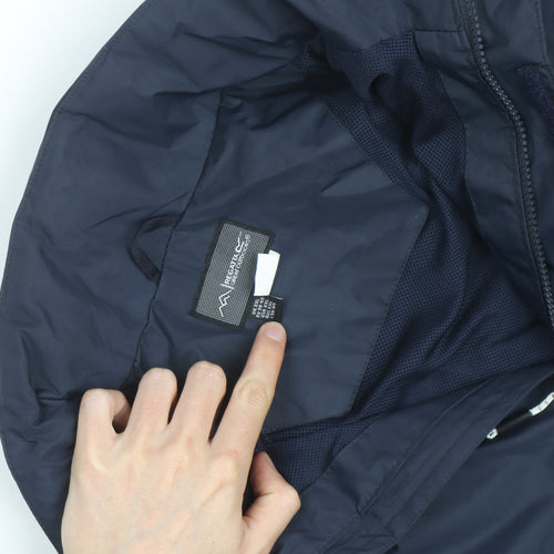 Regatta Men's Blue Waterproof Hooded Rain Jacket L