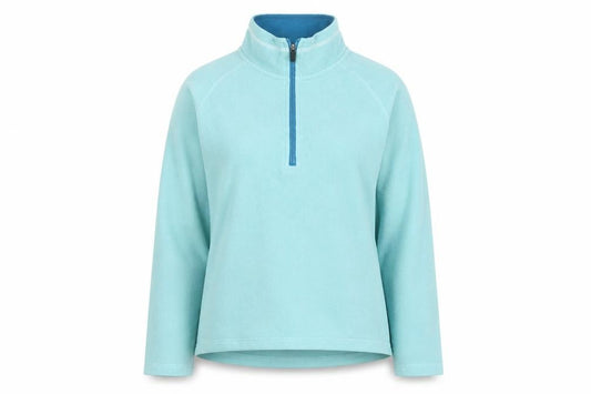 Front view of Trespass women’s blue fleece pullover sweatshirt uk 12 medium