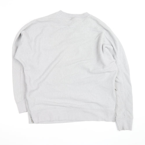 Under Armour Men's Grey Pullover Sweatshirt Size L Crew Neck Zip Detail